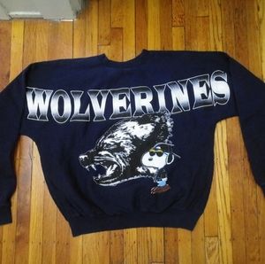 VTG 90s Michigan Wolverines Snoopy Sweatshirt RARE